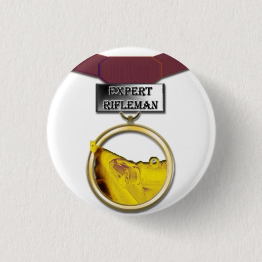 巧妙な小銃手メダルボタン 缶バッジ (正面)