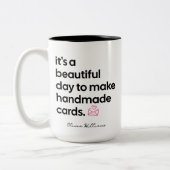 巧妙な手作りカードメーカーのためのパーソナライズされたマグカップ ツートーンマグカップ (左)