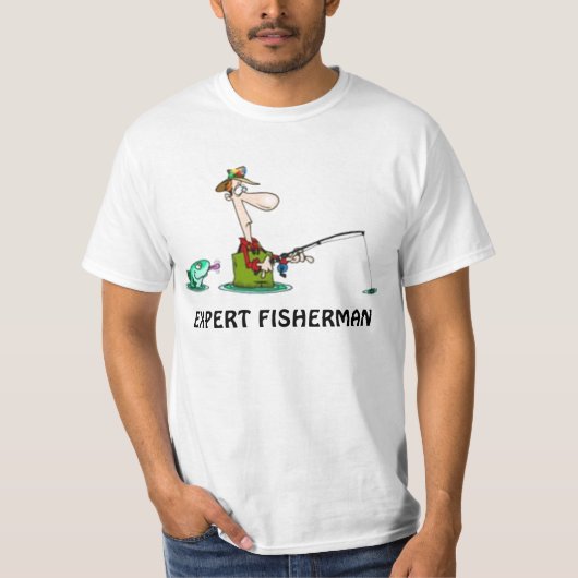 巧妙な漁師のおもしろいな魚釣り Tシャツ (正面)