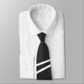 巧妙な白と青の幾何学的な斜線 ネクタイ (タイ)