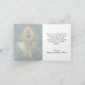 巧妙な詳細孔雀フェザースワールありがとう サンキューカード (内部)
