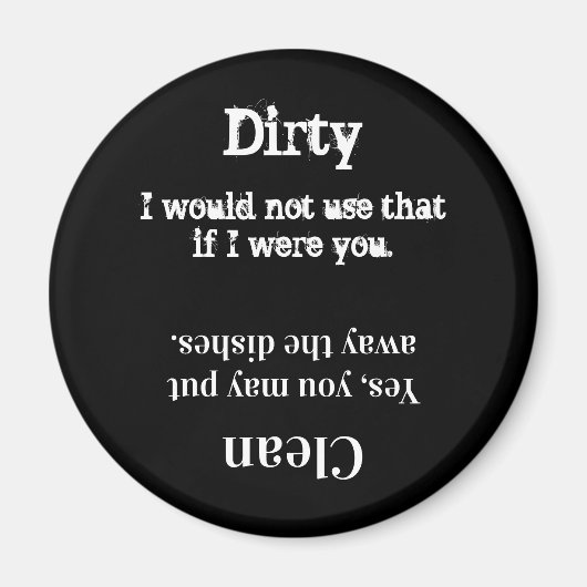 巧妙な食洗機マグネットのクリーンまたはダーティ マグネット (正面)