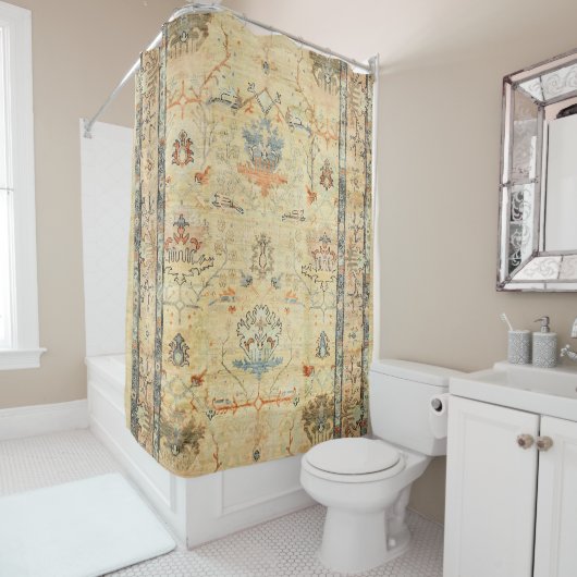 巧妙に素晴らし細工された黄色い埃っぽいブルースグレイ  シャワーカーテン (インサイチュ)