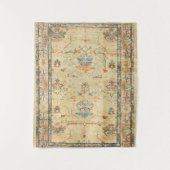 巧妙に素晴らし細工された黄色い埃っぽいブルースグレイ  タペストリー (正面)