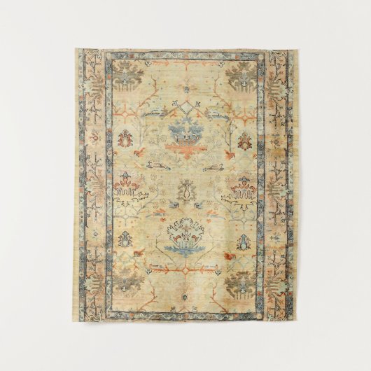 巧妙に素晴らし細工された黄色い埃っぽいブルースグレイ  タペストリー (正面)