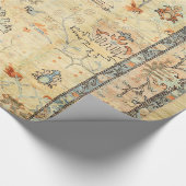 巧妙に素晴らし細工された黄色い埃っぽいブルースグレイ  ラッピングペーパー (角)