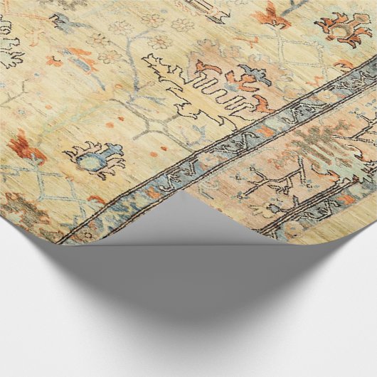 巧妙に素晴らし細工された黄色い埃っぽいブルースグレイ  ラッピングペーパー (角)