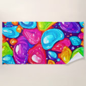 巨乳：アート鮮やかスタイル ビーチタオル (正面)