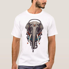 巨人のこだま - 音に包まれた抽象的な象 Tシャツ