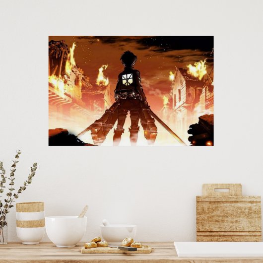 巨人のアニメ・ベストへの攻撃 ポスター (キッチン)