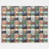 巨人のコーズウェイ…北アイルランドのコラージュ フリースブランケット (正面(横))