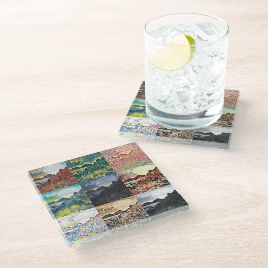 巨人のコーズウェイ…北アイルランド ガラスコースター (アングル)