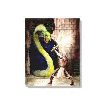 「巨人のヘビ」 -オリジナル絵を描のファンタジーアート