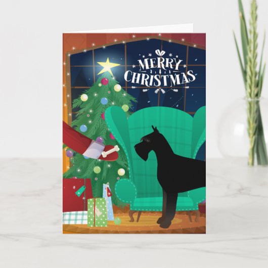 巨人シュナウザーサンタのクリスマスプレゼント シーズンカード (正面)
