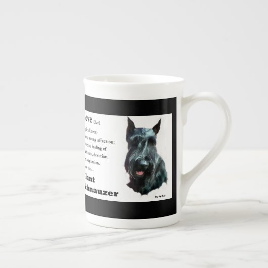巨人シュナウザー愛は贈り物 ボーンチャイナマグカップ (右)
