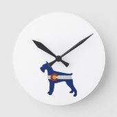 巨人シュナウザー犬がボホフローラシルエット ラウンド壁時計 (正面)