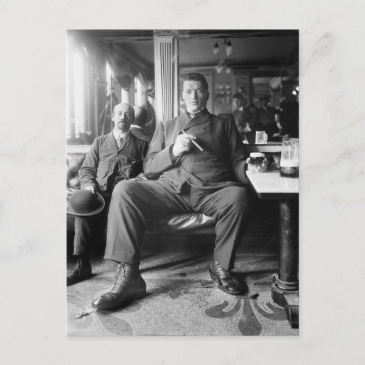 巨人ビールを飲む, 1910 ポストカード (正面)