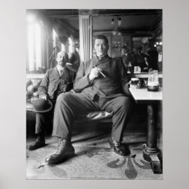 巨人ビールを飲む， 1910.ヴィンテージ写真 ポスター