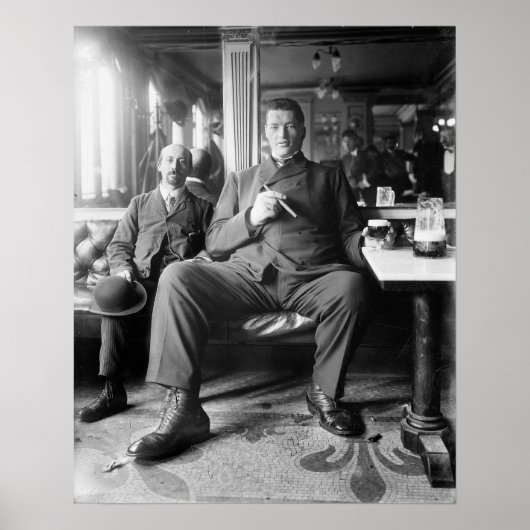 巨人ビールを飲む， 1910.ヴィンテージ写真 ポスター (正面)