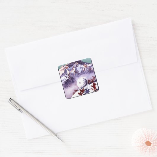 巨大いけな雪だるま式ポスター作成格言 スクエアシール (封筒)