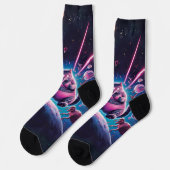 巨大おもしろいな猫と恐竜の宇宙 ソックス (左)