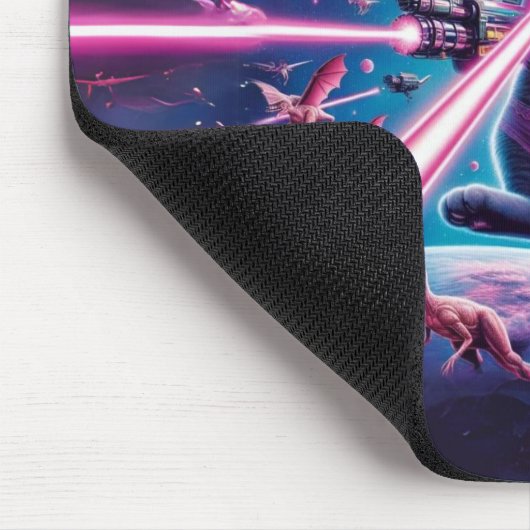 巨大おもしろいな猫と恐竜の宇宙 マウスパッド (コーナー)