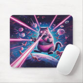 巨大おもしろいな猫と恐竜の宇宙 マウスパッド (マウス)