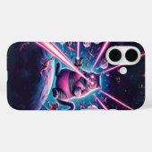 巨大おもしろいな猫と恐竜の宇宙 Case-Mate iPhoneケース (裏面 (横))