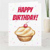 巨大おもしろいカップケーキハッピーバースデーカード カード (正面)
