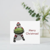 巨大おもしろいメロン付きサンタクロース シーズンポストカード (スタンド正面)