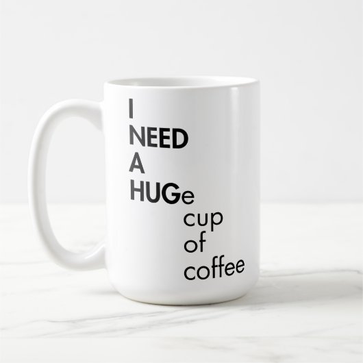 巨大だけど慣れちゃってるんだよね ウケる コーヒーマグカップ (左)