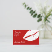 巨大で白いキスの唇の跡 名刺 (スタンド正面)