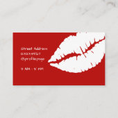 巨大で白いキスの唇の跡 名刺 (裏面)