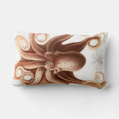 巨大で赤いイカかタコ航海のなテーマの腰神経のPlw ランバークッション (裏面)