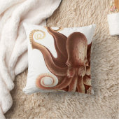 巨大で赤いイカまたはタコの航海のなテーマ20"枕 クッション (ブランケット)