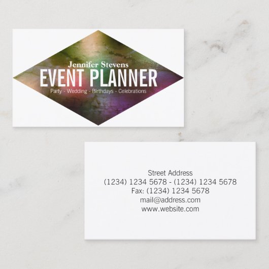 巨大なひし形はっきりしたカラフルカバー 名刺 (正面/裏面)