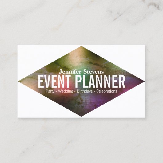 巨大なひし形はっきりしたカラフルカバー 名刺 (正面)