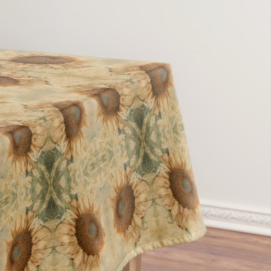 巨大なひまわり草黄色の古ヴィンテージ絵画 テーブルクロス (インサイチュ)