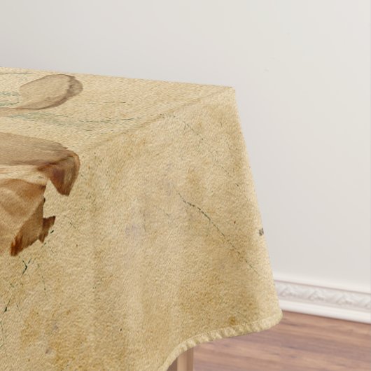 巨大なひまわり草黄色の古ヴィンテージ芸術 テーブルクロス (インサイチュ)