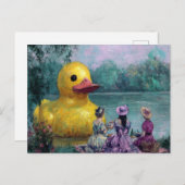 巨大なアヒルと超現実的なピクニック ポストカード (正面/裏面)