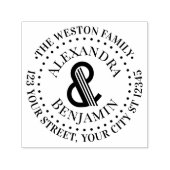 巨大なアールデコアンパサンドのファミリー名差出人住所 セルフインキングスタンプ (デザイン)