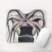 巨大なイイダコまたはタコ、ビンテージの海洋生物動物 マウスパッド (マウス)