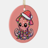 巨大なイカのメリークリスマス冬の動物 セラミックオーナメント (右)