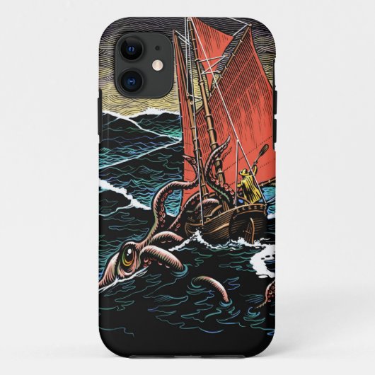 巨大なイカの攻撃の場合 Case-Mate iPhoneケース (裏面)