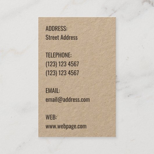 巨大なイニシャルはっきりしたなカバー傑出 名刺 (裏面)