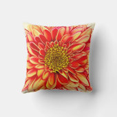 巨大なオレンジと黄金色のアスターの花 クッション (裏面)