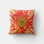 巨大なオレンジと黄金色のアスターの花 クッション (正面)