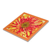 巨大なオレンジと黄金色のアスターの花 タイル (側面)