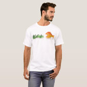 巨大なオレンジ魚の秋 Tシャツ (正面フル)