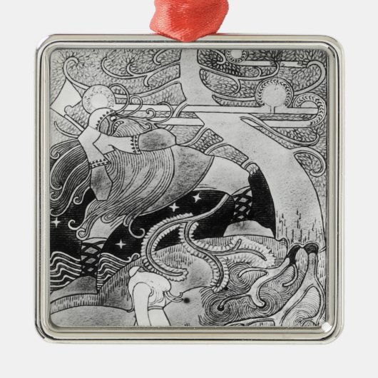 巨大なオークの木は削減されます メタルオーナメント (正面)